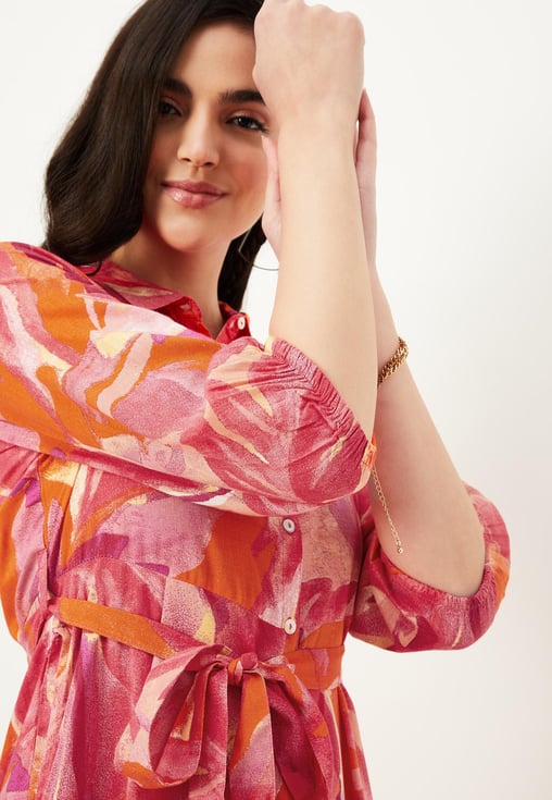 Printed Shirt Dress