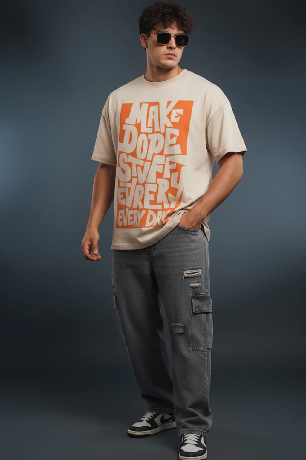 Anime Print Oversized Tee